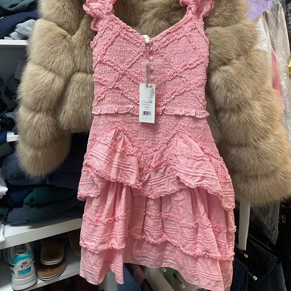 Charming Pink woman’s ruffle dress